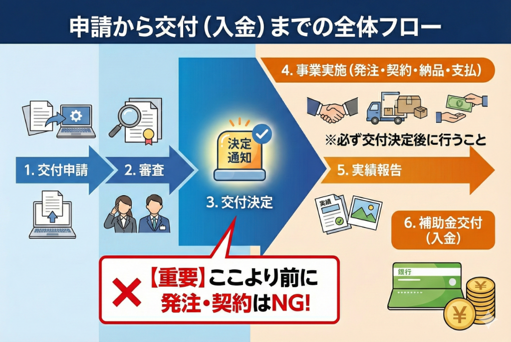 申請から交付までの流れ（イメージ）