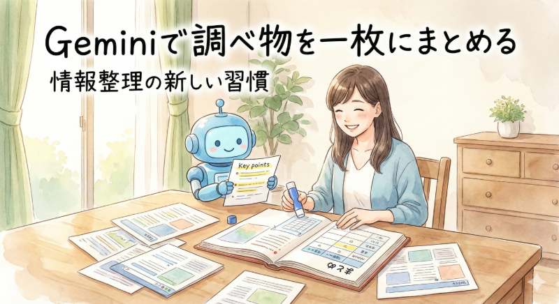 【活用編⑨】Geminiで調べ物を一枚にまとめる ― 情報整理の新しい習慣